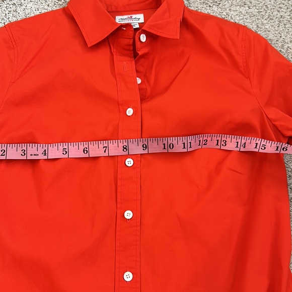 🌟J. Crew Cotton Stretch Poplin Button Down Shirt in “Vibrant Flame”, XS.🌟 - Picture 6 of 10